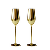 Gold Unbreakable Stainless Steel Champagne Flutes, Set of 2