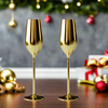 Gold Unbreakable Stainless Steel Champagne Flutes, Set of 2