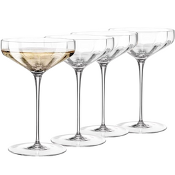 Opulent Angled Coupe Cocktail Glasses, Set of 4