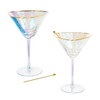 Iridescent Hammered Cocktail Glasses