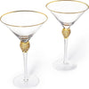 Rhinestone Studded Martini Glasses (Gold)