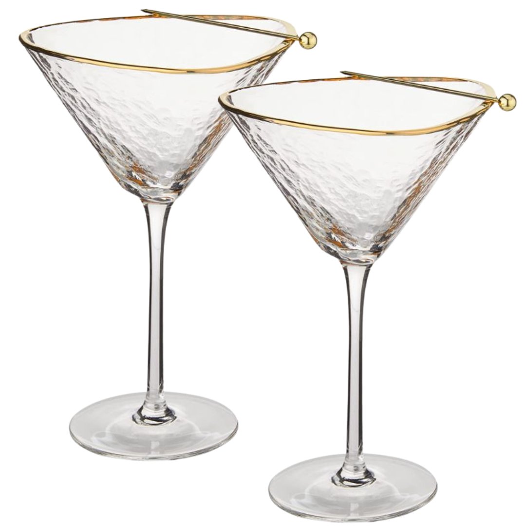 Clear Hammered Cocktail Glasses - Sister.ly Drinkware