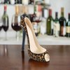 High Heel Leopard Print Wine Bottle Holder