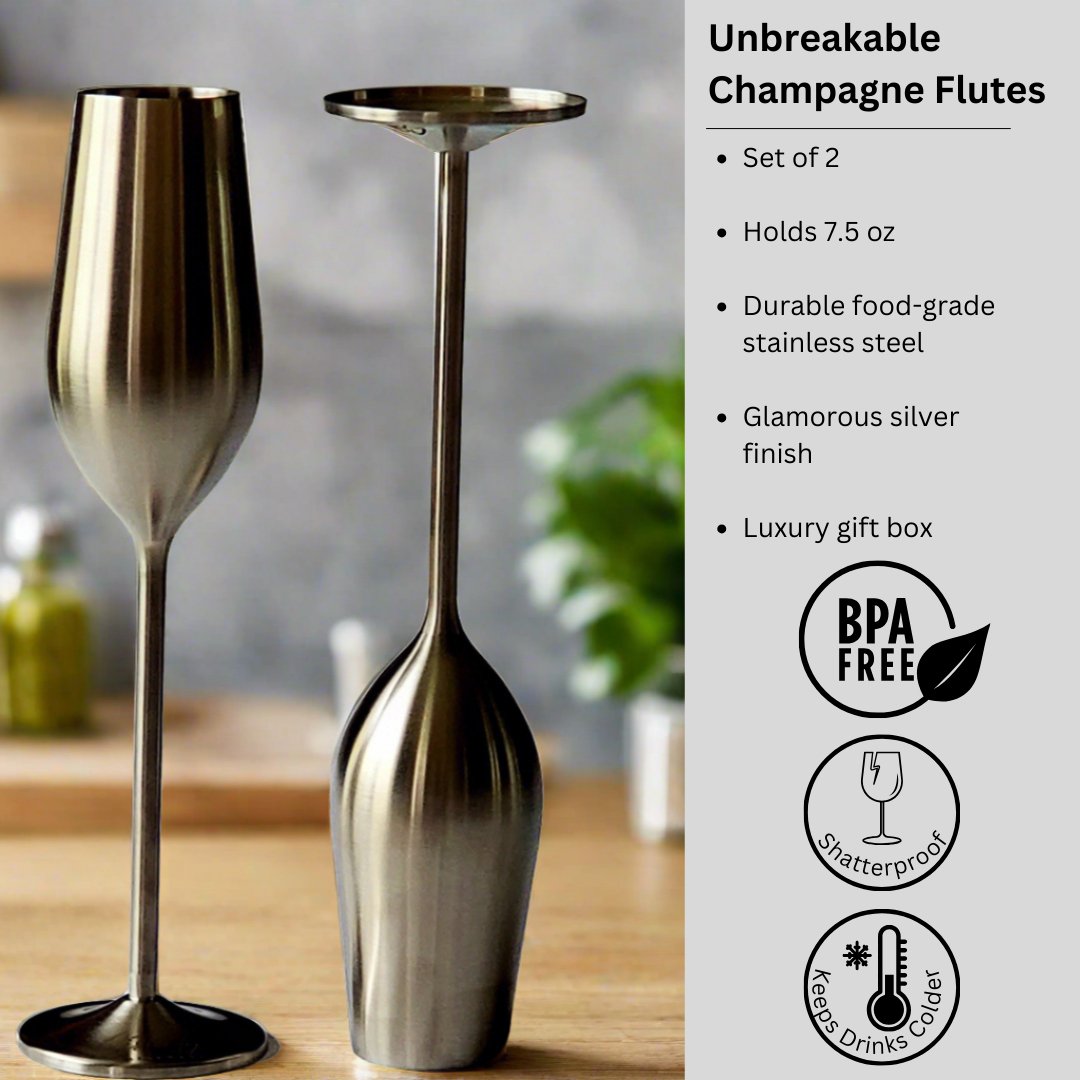 V 2 glamorous champagne flutes cheapest